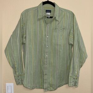 Patagonia Men’s Organic Cotton Striped Pearl Snap Shirt, Size M